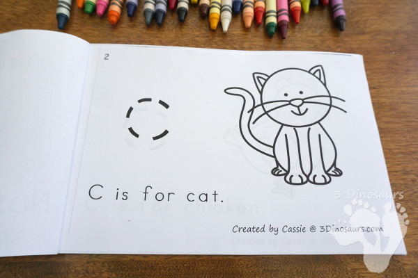 FREE Farm Animals ABC Lowercase Easy Reader Book - 11 different animals in this 12 page book - 3Dinosaurs.com