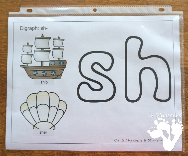 Free Digraph Playdough Mats - 13 mats including beginning and ending digraphs for kids to learn with - 3Dinosaurs.com