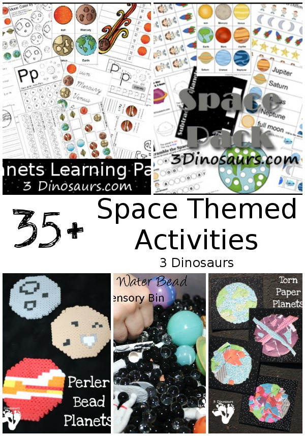Space Activities & Printables on 3 Dinosaurs