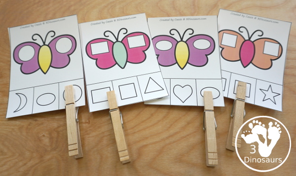 Butterfly Themed Prewriting, Shape, ABCs & Numbers - a fu activity pack with 189 pages of printables with a mix of no-prep, easy reader books and clip cards for learning with a butterfly theme for kids to try out  - 3Dinosaurs.com