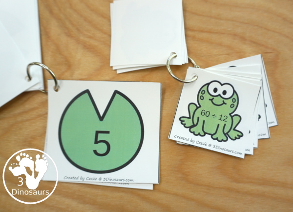 Free Frog Themed Division Sorting - work on division from 1 to 12 with two sizes of sorting mats with 12 cards for each number. There is also a recording sheet.  - 3Dinosaurs.com