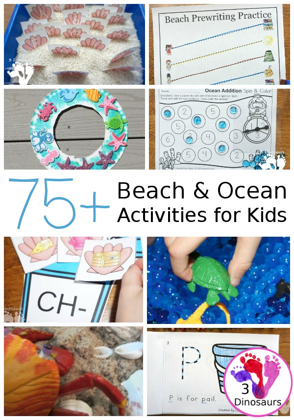 Ocean & Beach Activities & printables for kids - 3Dinosaurs.com