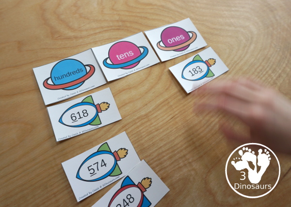 Free Planet & Rocket Place Value Sorting - a fun space theme that works on place value from ones to hundred millions that works for different levels of learning - 3Dinosaurs.com
