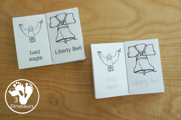 Free 4th of July Pack for Tot, PreK & Kindergarten - a mix of Fourth of July hands-on printables and Fourth of July worksheets for kids. A mix of great activities for kids to learn different words that are about the Fourth of July. 3Dinosaurs.com