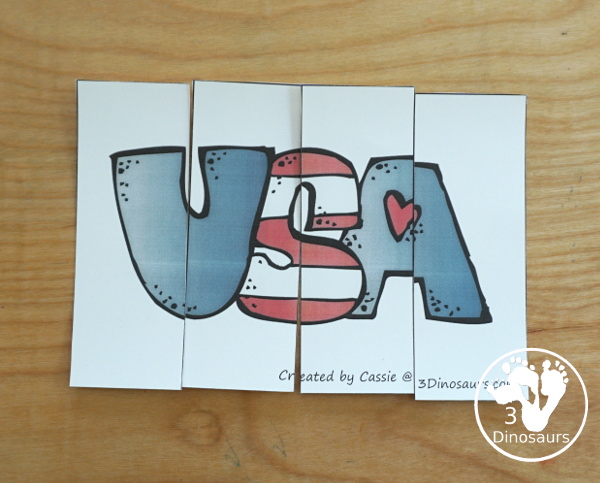 Free 4th of July Pack for Tot, PreK & Kindergarten - a mix of Fourth of July hands-on printables and Fourth of July worksheets for kids. A mix of great activities for kids to learn different words that are about the Fourth of July. 3Dinosaurs.com