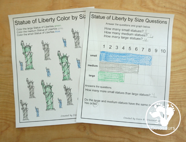 Free 4th of July Pack for Tot, PreK & Kindergarten - a mix of Fourth of July hands-on printables and Fourth of July worksheets for kids. A mix of great activities for kids to learn different words that are about the Fourth of July. 3Dinosaurs.com