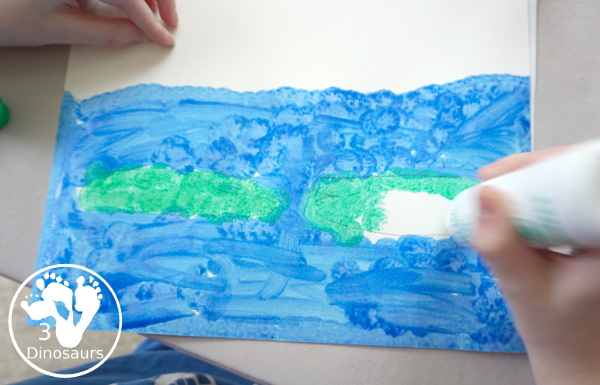 Frog Cookie Cutter Painting - a fun q-tip and dot marker pond painting that is super fun for kids to do - 3Dinosaurs.com