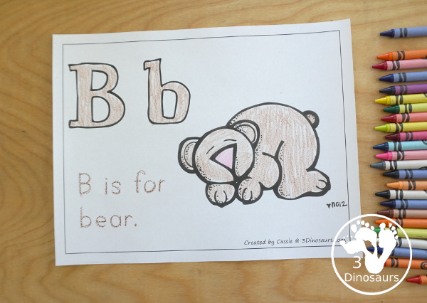 Romping and Roaring ABC Review Pack - with letter a, letter b, and letter c printables for reviewing the three letters with tracing, puzzles, coloring pages, finger puppets, game and more - 3Dionsaurs.com