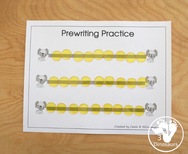 Free Romping & Roaring D Pack Letter Pack: D is for Dog - a letter D pack that has prewriting, finding letters, tracing letters, coloring pages, shapes, puzzles, and more to help kids learn their letter of the alphabet - 3Dinosaurs.com