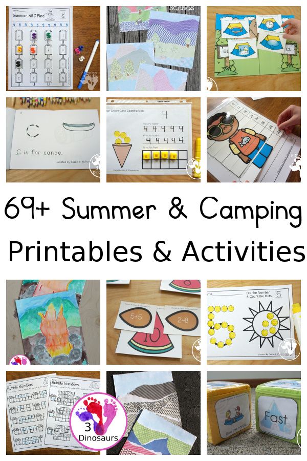 Summer & Camping Activities & Printables on 3Dinosaurs.com