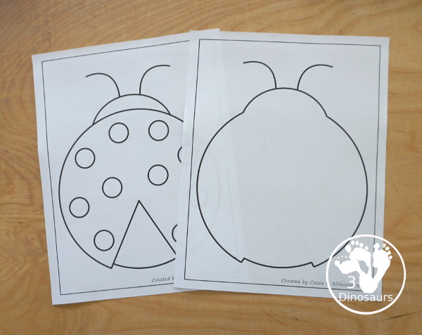Free Ladybug Fine Motor Mats with ladybug templates, ladybug tracing, ladybug playdough mat, and ladybug dot marker printable are all get for fine motor centers for spring  - 3Dinosaurs.com
