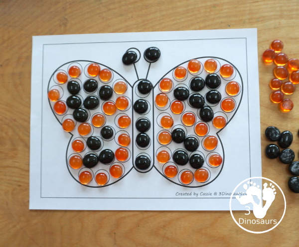 Free Butterfly Fine Motor Mats - has 18 templates for you to use with a butterfly theme. You have 9 templates, 6 tracing and 3 dot marker butterflies for kids to use in fine motor centers. - 3Dinosaurs.com