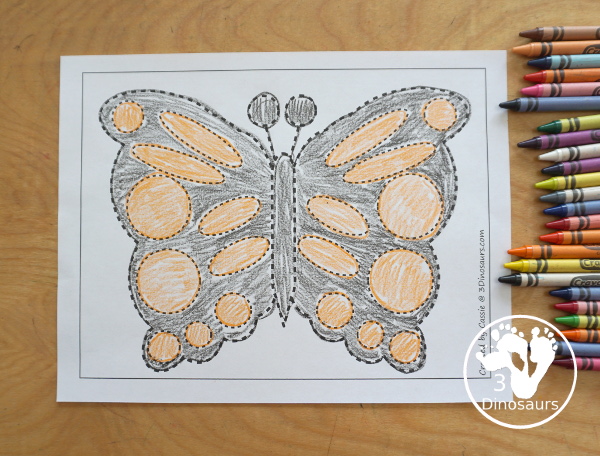Free Butterfly Fine Motor Mats - has 18 templates for you to use with a butterfly theme. You have 9 templates, 6 tracing and 3 dot marker butterflies for kids to use in fine motor centers. - 3Dinosaurs.com