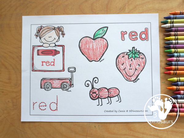 Free Romping & Roaring Color Pack Red - red coloring page - 3Dinosaurs.com