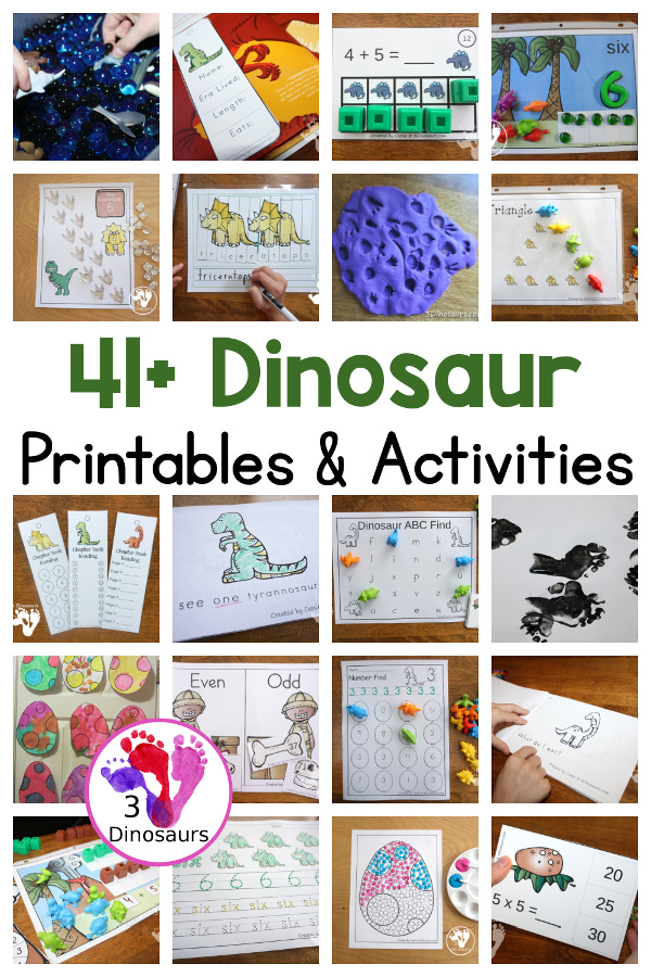 41+ Dinosaur Printables & Activities - a fun collection of dinosaur activities and printables for a mix of ages to do. - 3Dinosaurs.com