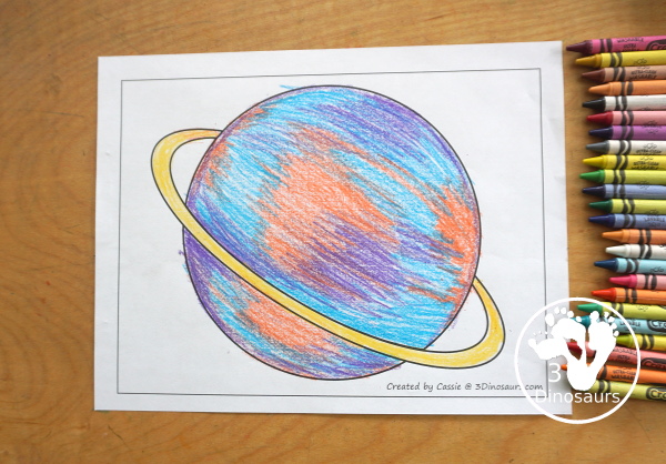 Free Planet Fine Motor Mats for a Fun Space Theme. You have a planet with a template page. It is great for coloring or torn paper crafts. 3Dinosaurs.com