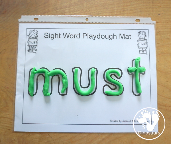 Free Romping & Roaring Primer Sight Words: Must, New, No, Now. You have six pages of printables for each sight word. You have reading, sight word playdough mats, sigh word handwriting, sight word dot marker words, and more - 3Dinosaurs.com