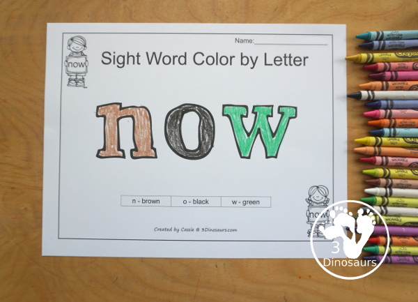 Free Romping & Roaring Primer Sight Words: Must, New, No, Now. You have six pages of printables for each sight word. You have reading, sight word playdough mats, sigh word handwriting, sight word dot marker words, and more - 3Dinosaurs.com