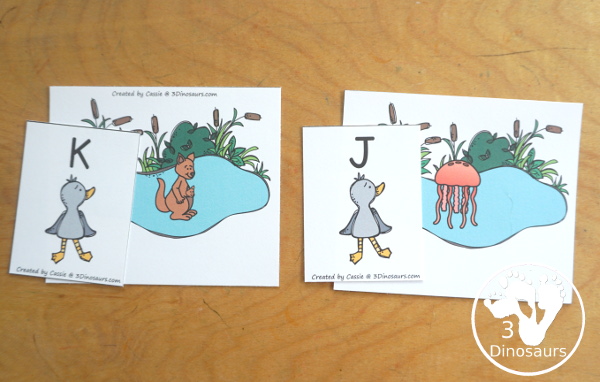 Free Duck and Swan ABC Sorting Printables works on matching uppercase and lowercase letters to a picture with the same beginning sound. A simple way to work on letters and the sounds they make. - 3Dinosaurs.com