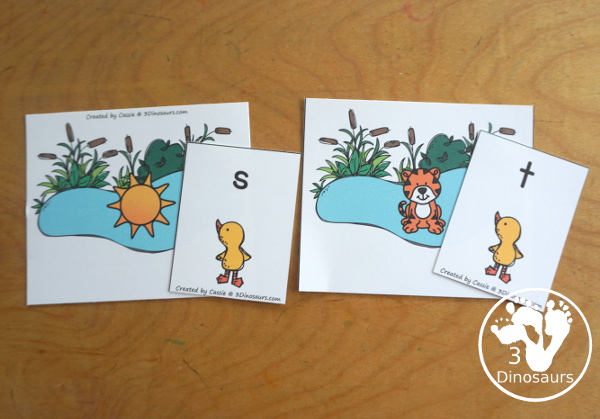 Free Duck and Swan ABC Sorting Printables works on matching uppercase and lowercase letters to a picture with the same beginning sound. A simple way to work on letters and the sounds they make. - 3Dinosaurs.com