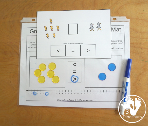 Free Duck & Swan Greater Than & Less Than Clip Card Printables - you have 10 clip cards that work on comparing numbers. You count the ducks and swans and then clip the correct symbol to compare the numbers. - 3Dinosaurs.com