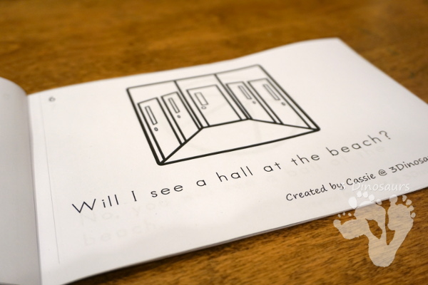 Free Fun At The Beach Themed Easy Reader Book - 14 pages with question and answers about the beach - 3Dinosaurs.com