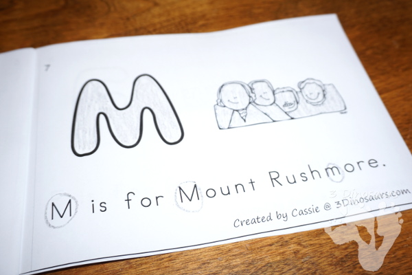 Free USA Symbols ABC Themed Easy Reader book - with 8 pages in the book with 7 different symbols - 3Dinosaurs.com