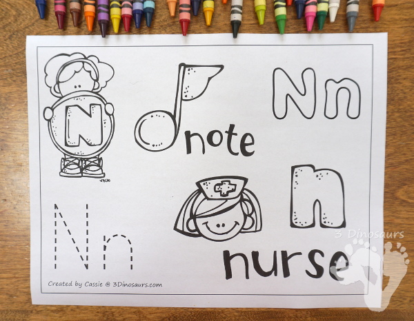 Free ABC Coloring Pages - has all 26 letters  of the alphabet in a easy to use no-prep ABC coloring page printable - 3Dinosaurs.com