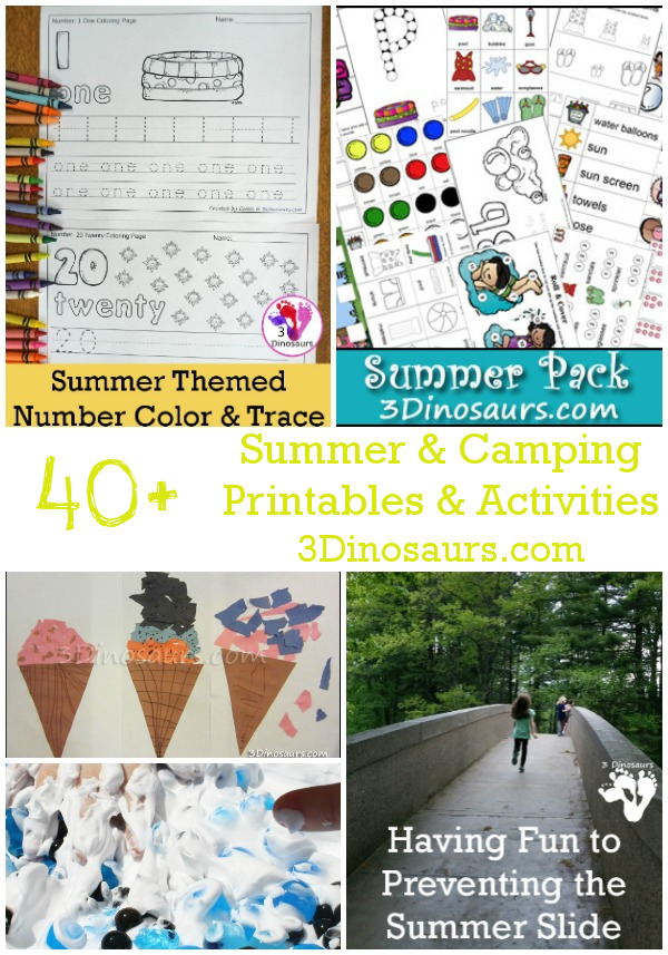 Summer & Camping Printables and Activities - 3Dinosaurs.com