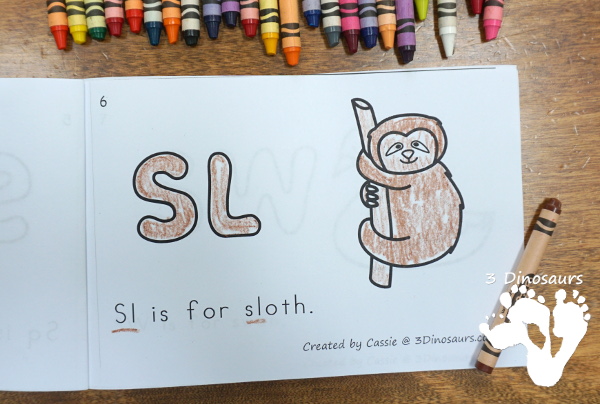 Free Zoo Blends & Digraph Easy Reader Book - 8 page book with animal themed blends and digraph words- 3Dinosaurs.com