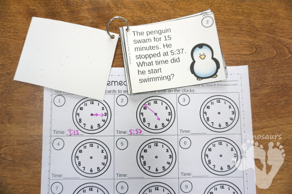 Free Zoo Time Task Cards - two level of learning with clocks with at fun zoo theme - 3Dinosaurs.com