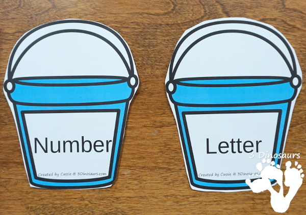 Free Beach Themed Number & Letter Sorting - plus a few other ways to use this printables - 3Dinosaurs.com