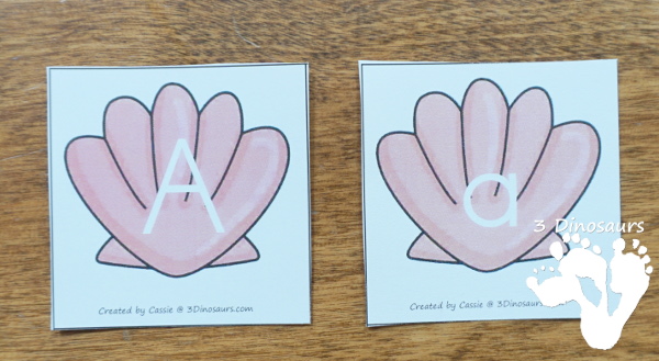 Free Beach Themed Number & Letter Sorting - plus a few other ways to use this printables - 3Dinosaurs.com