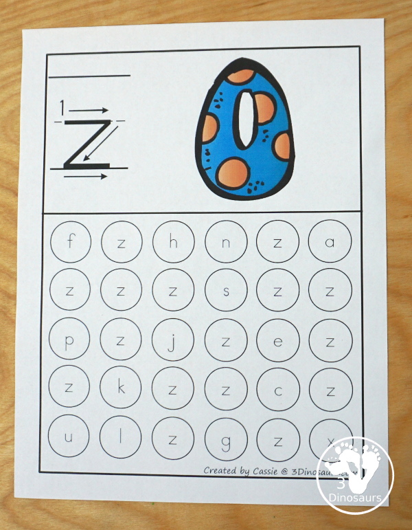 Free ABC Letter Find Uppercase or Lowercase Printable - 52 pages of printables with an ABC find for each letter in uppercase only or lower case only options - 3Dinosaurs.com