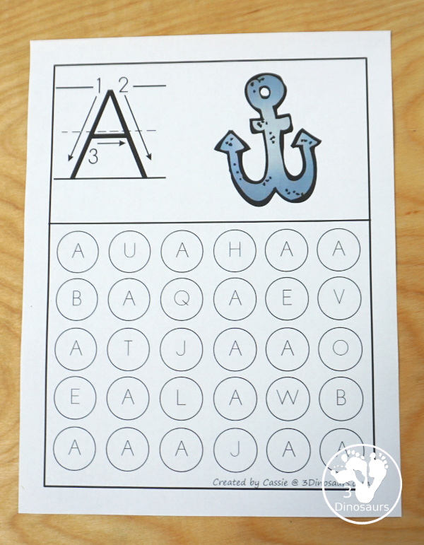 Free ABC Letter Find Uppercase or Lowercase Printable - 52 pages of printables with an ABC find for each letter in uppercase only or lowercase only options - 3Dinosaurs.com