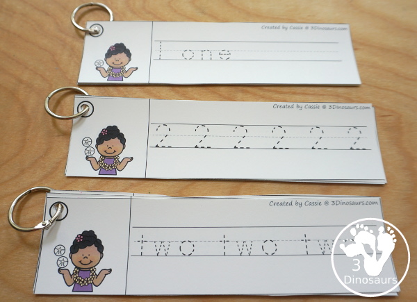 Beach Activity Pack: Numbers with no-prep pages, three types of clip cards and three sets of number tracing strips. - 3Dinosaurs.com