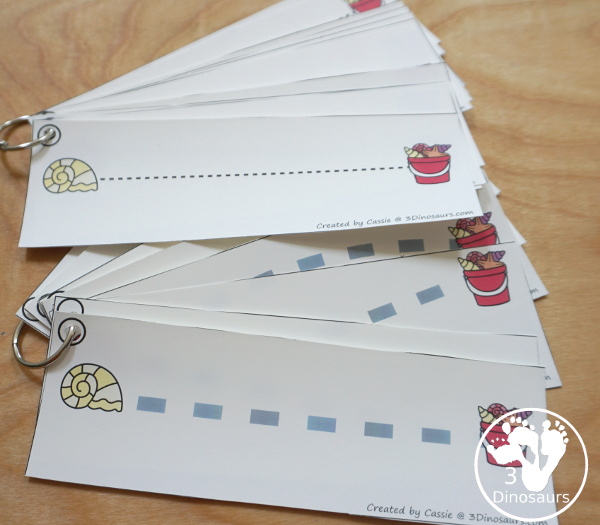 Beach Activity Pack: Prewriting with no-prep pages, easy reader book and tracing strips with thick and thin lines.  - 3Dinosaurs.com