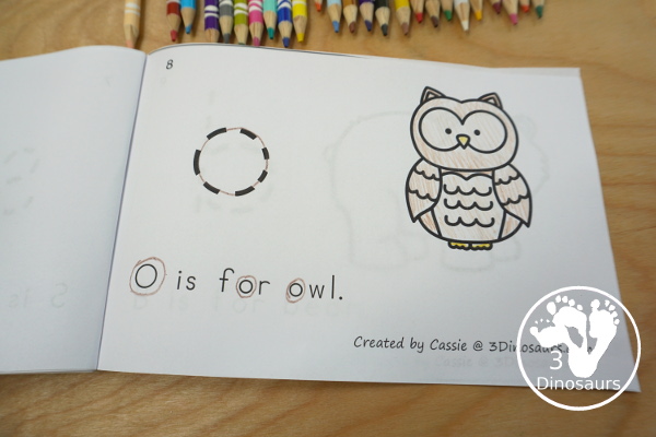 Free Camping Theme ABC Easy Reader Book - a simple 10 page book to use with kids while working on lowercase letters and simple sentence reading - 3Dinosaurs.com