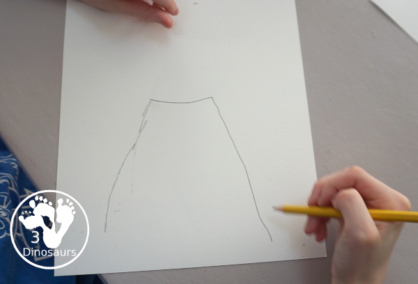 Volcano: Watercolor & Q-Tip Painting - a mix art painting of watercolor and paints with q-tip with the Magic Tree House Book Vacation Under the Volcano - 3Dinosaurs.com