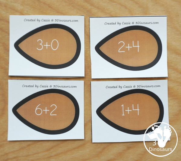 Free Watermelon Addition Matching - with 10 watermelon cards and matching seed cards with addition equations on them - 3Dinosaurs.com  #3dinosaurs #kindergarten #firstgrade #math #addition #freeprintable