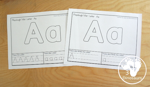 Free Alphabet Playdough Mats with Tracing & Writing four playdough mats for each letter you have four options for each letter - 3Dinosaurs.com