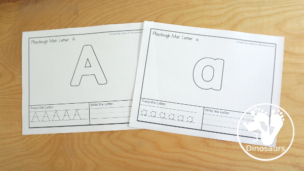 Free Alphabet Playdough Mats with Tracing & Writing four playdough mats for each letter you have four options for each letter - 3Dinosaurs.com