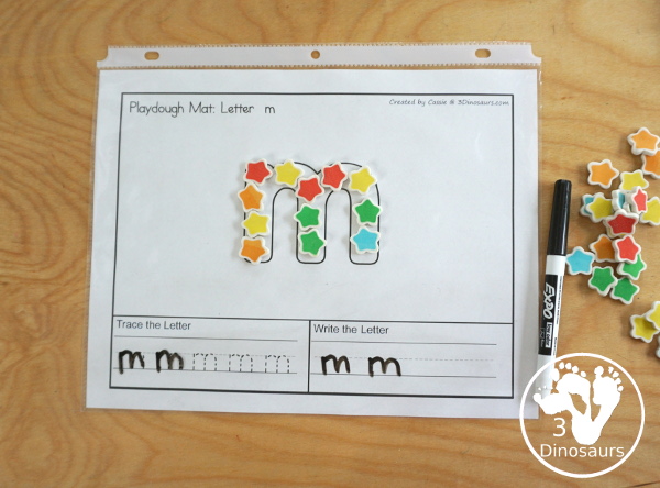 Free Alphabet Playdough Mats with Tracing & Writing four playdough mats for each letter you have four options for each letter - 3Dinosaurs.com