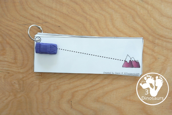 Car Prewriting Strips - 12 different prewriting strips with a thin dotted line for kids to have fun working on prewriting - 3Dinosaurs.com