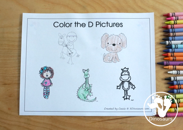 Free Romping and Roaring DEF Review Pack - with letter d, letter e, and letter f printables for reviewing the three letters with tracing, puzzles, coloring pages, finger puppets, game and more - 3Dionsaurs.com