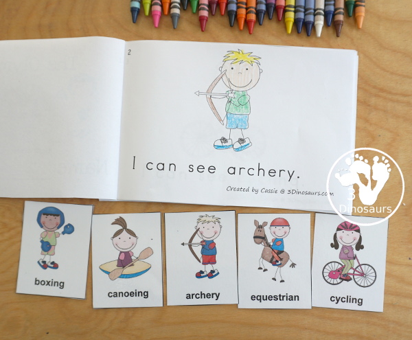 FREE Summer Olympic Easy Reader Book - 8 page easy to ready books for the Summer Olympics sports kids can see - 3Dinosaurs.com