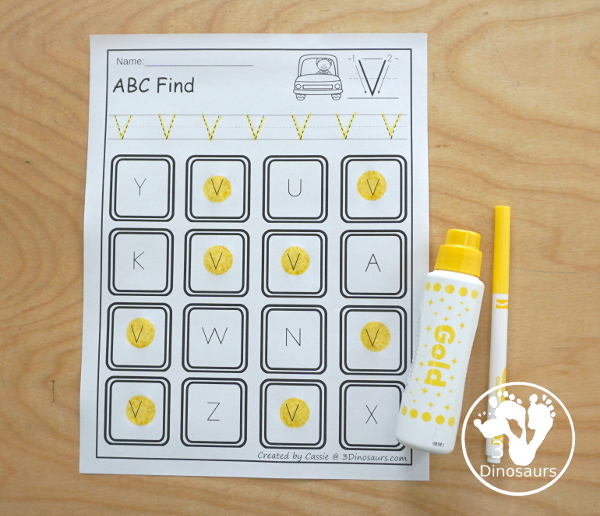 Transportation ABC Letter Find - with 53 pages of printables with uppercase letters and lowercase letters for kids to trace and find - 3Dinosaurs.com