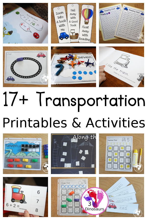 TransportationActivities & Printables on 3Dinosaurs.com