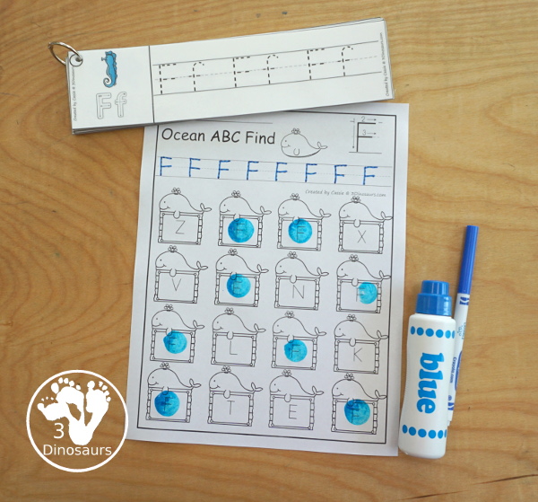 Easy No-Prep Ocean ABC Leter Find - easy no-prep alphabet letter find printables with a fun summer theme 52 pages of letter find printables with uppercase only and lowercase only for a fun ocean summer review - 3Dinosaurs.comm