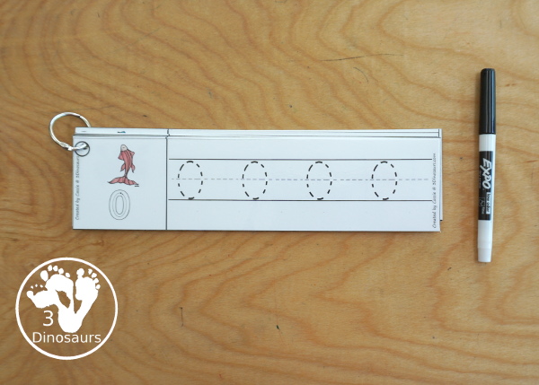 Free Ocean Themed Number Tracing Strips  Printable - with numbers 0 to 20. With ocean animal themes and examples of how to trace the numbers and numbers to trace. Plus fun ocean animals on each strip. - 3Dinosaurs.com